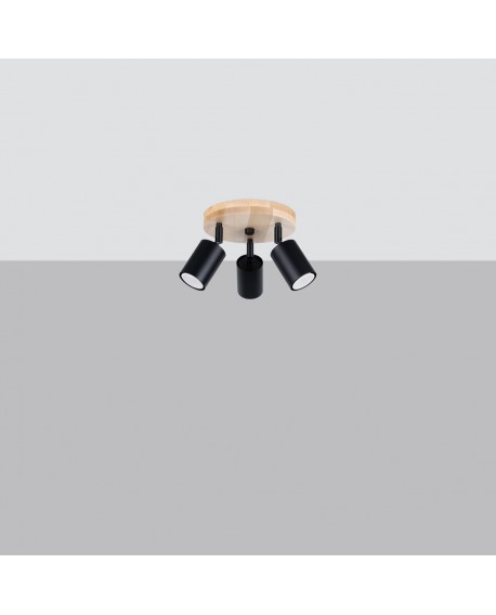 Plafon VERDO 3P czarny Sollux SL.1292