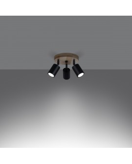 Plafon VERDO 3P czarny Sollux SL.1292