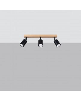 Plafon VERDO 3L czarny Sollux SL.1293