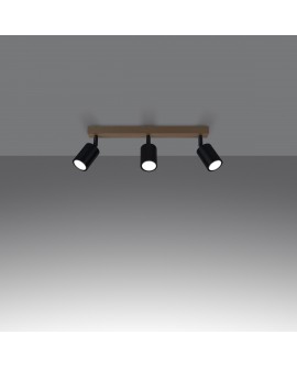 Plafon VERDO 3L czarny Sollux SL.1293