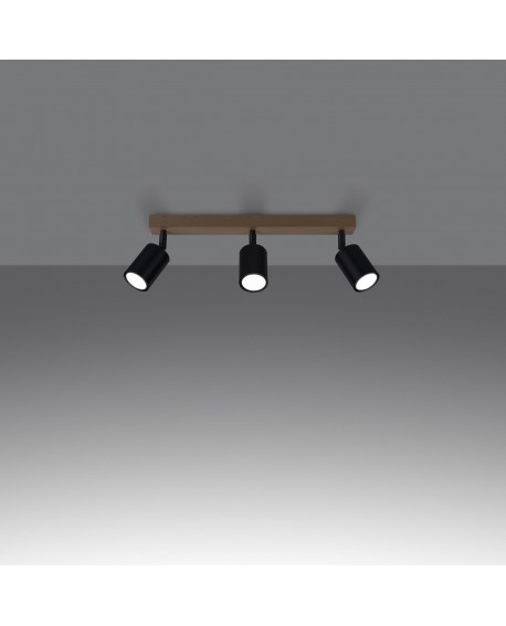 Plafon VERDO 3L czarny Sollux SL.1293