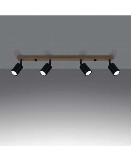 Plafon VERDO 4 czarny Sollux SL.1294