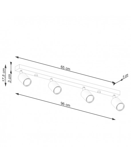 Plafon VERDO 4 czarny Sollux SL.1294