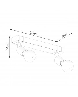 Plafon ZUCA 2 czarny Sollux SL.1296