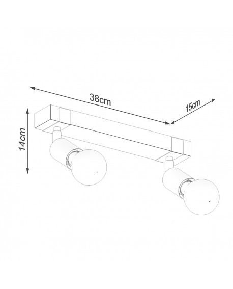 Plafon ZUCA 2 czarny Sollux SL.1296