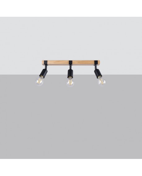 Plafon ZUCA 3 czarny Sollux SL.1297