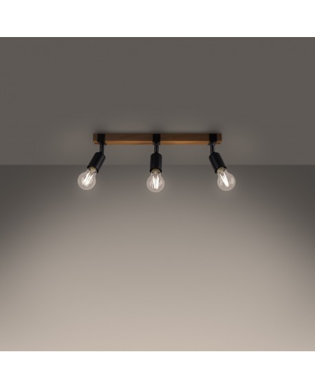 Plafon ZUCA 3 czarny Sollux SL.1297