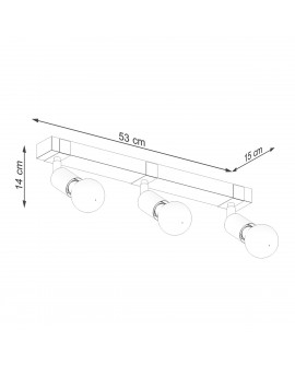 Plafon ZUCA 3 czarny Sollux SL.1297