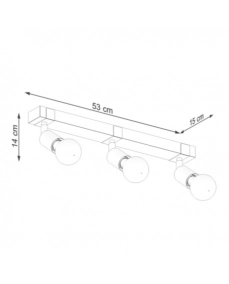 Plafon ZUCA 3 czarny Sollux SL.1297