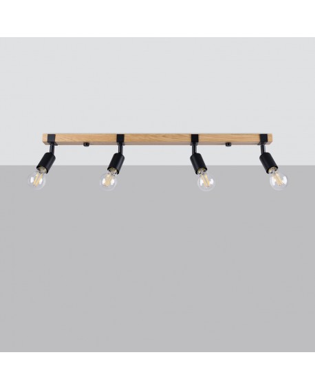 Plafon ZUCA 4 czarny Sollux SL.1298