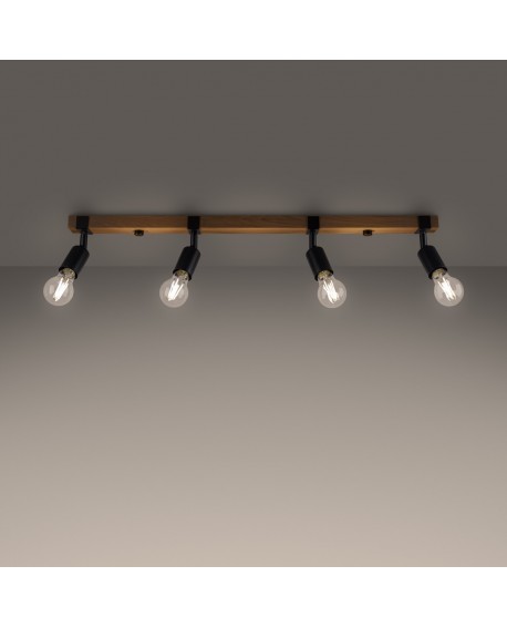 Plafon ZUCA 4 czarny Sollux SL.1298