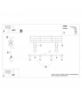 Plafon ZUCA 4 czarny Sollux SL.1298