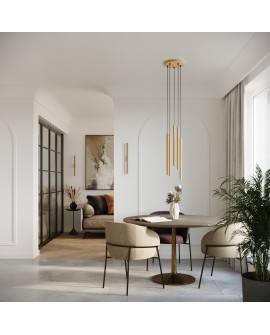 Lampa wisząca PASTELO 2 złota Sollux SL.1305