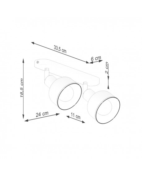 Plafon ELBA 2 czarny Sollux SL.1317