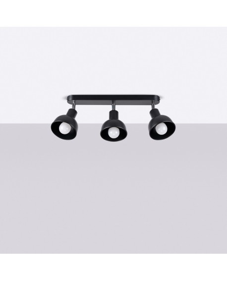 Plafon ELBA 3 czarny Sollux SL.1318