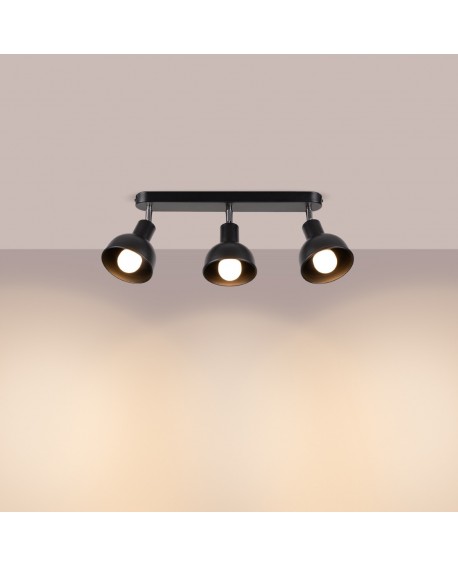 Plafon ELBA 3 czarny Sollux SL.1318