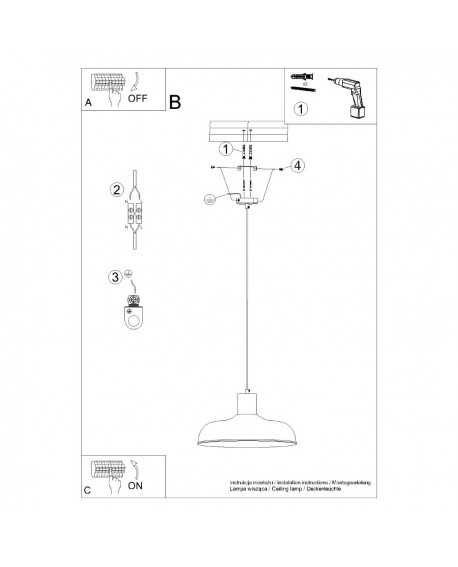 Lampa wisząca INDY czarna Sollux SL.1324