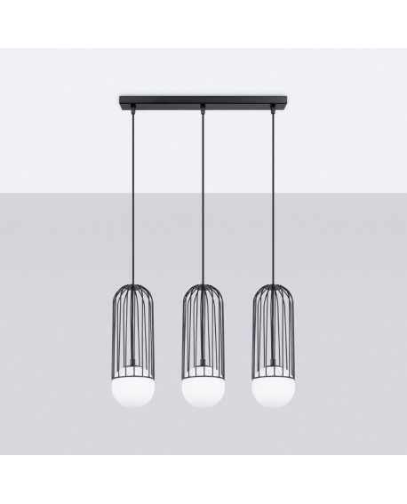Lampa wisząca BRINA 3L czarna Sollux SL.1334