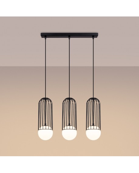 Lampa wisząca BRINA 3L czarna Sollux SL.1334