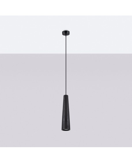 Lampa wisząca ELECTRA czarna beton Sollux SL.1355
