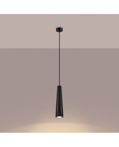 Lampa wisząca ELECTRA czarna beton Sollux SL.1355