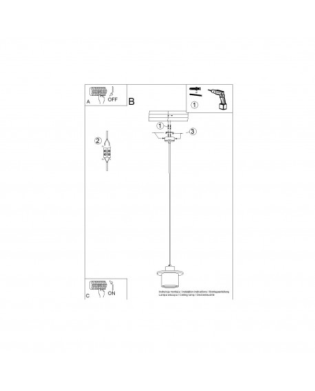 Lampa wisząca MAB beton Sollux SL.1363