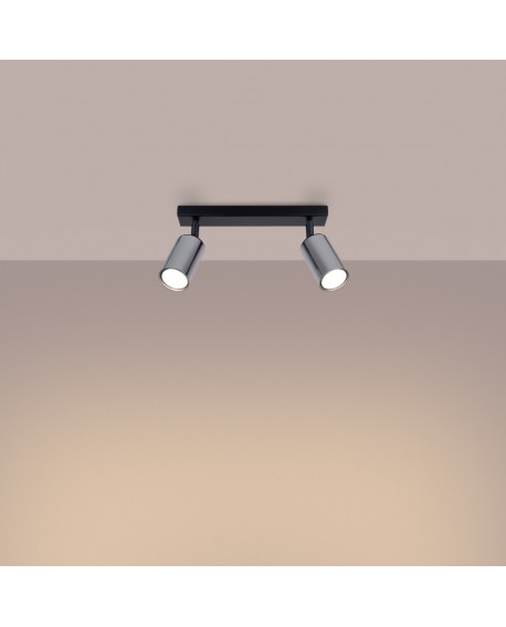 Plafon WINX 2 czarny/chrom Sollux SL.1367