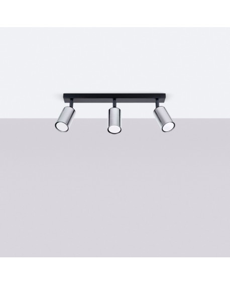 Plafon WINX 3 czarny/chrom Sollux SL.1368