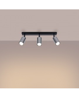 Plafon WINX 3 czarny/chrom Sollux SL.1368