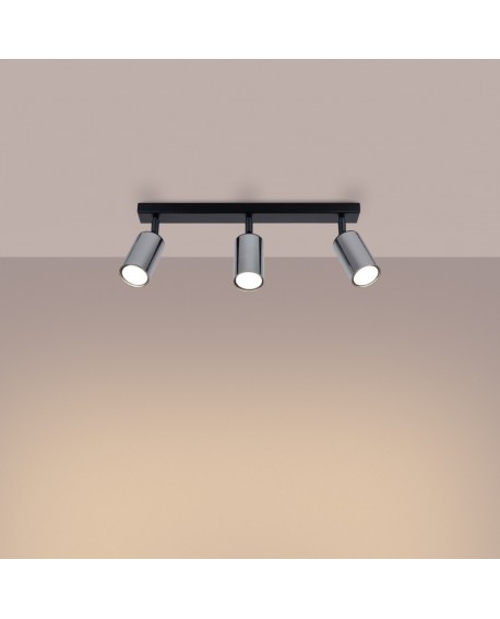 Plafon WINX 3 czarny/chrom Sollux SL.1368