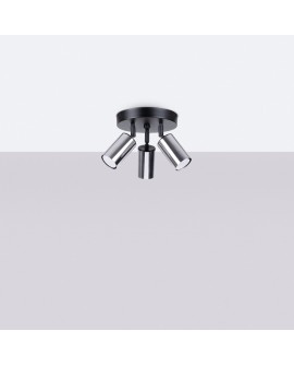 Plafon WINX 3P czarny/chrom Sollux SL.1369