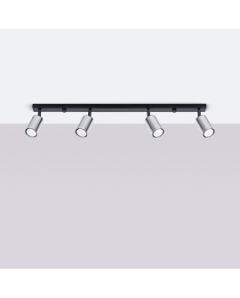 Plafon WINX 4L czarny/chrom Sollux SL.1371