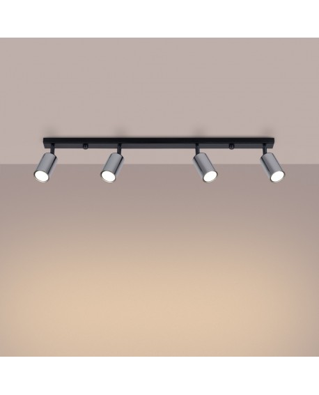 Plafon WINX 4L czarny/chrom Sollux SL.1371