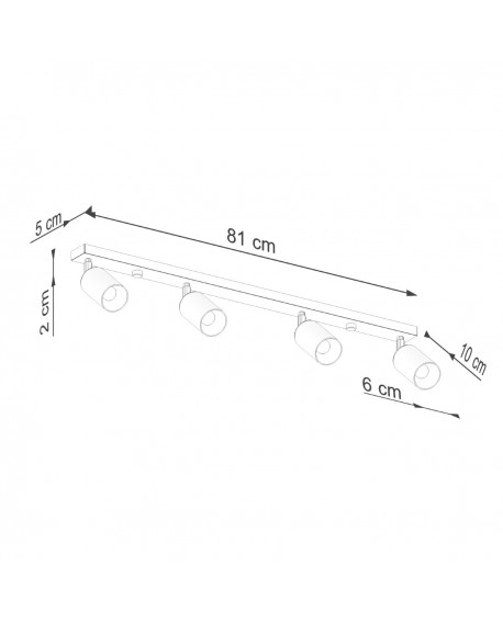 Plafon WINX 4L czarny/chrom Sollux SL.1371