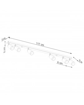 Plafon WINX 6L czarny/chrom Sollux SL.1372