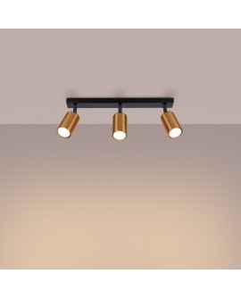 Plafon WINX 3 czarny/miedź Sollux SL.1376