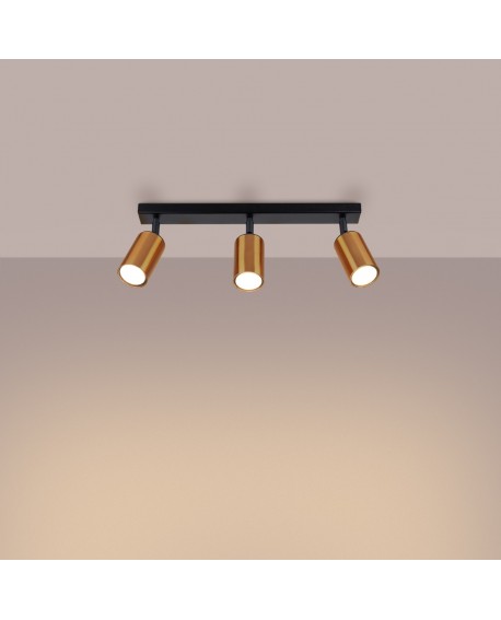 Plafon WINX 3 czarny/miedź Sollux SL.1376