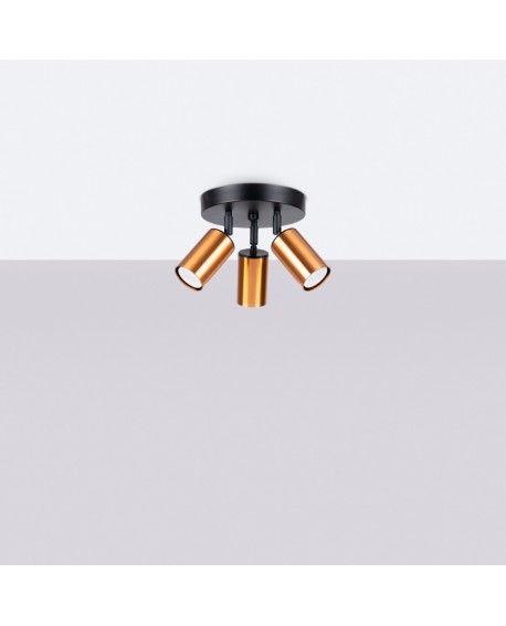 Plafon WINX 3P czarny/miedź Sollux SL.1377