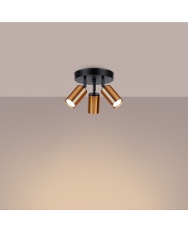 Plafon WINX 3P czarny/miedź Sollux SL.1377
