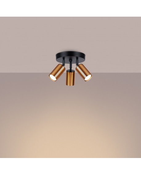 Plafon WINX 3P czarny/miedź Sollux SL.1377