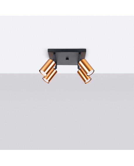 Plafon WINX 4 czarny/miedź Sollux SL.1378