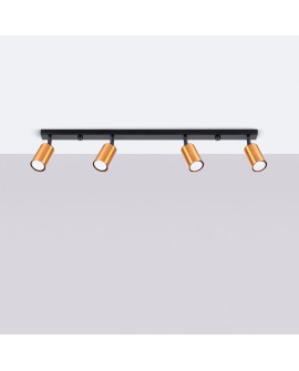 Plafon WINX 4L czarny/miedź Sollux SL.1379