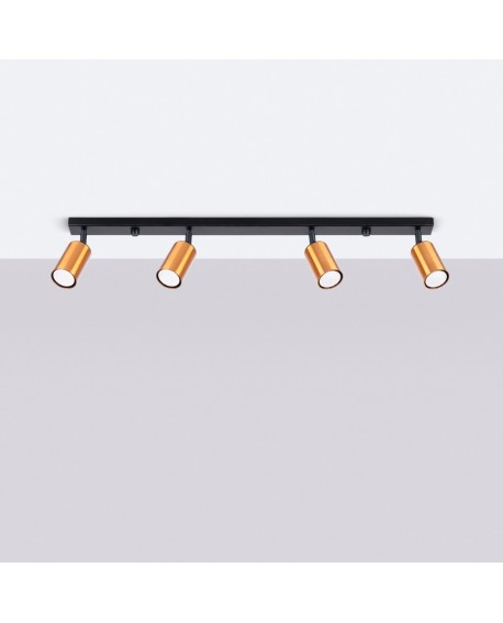 Plafon WINX 4L czarny/miedź Sollux SL.1379