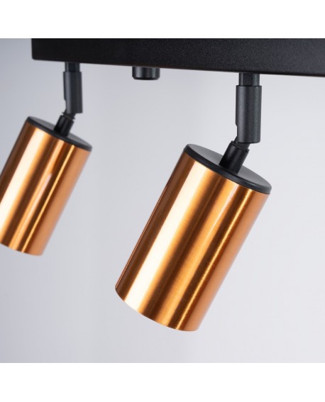 Plafon WINX 4L czarny/miedź Sollux SL.1379