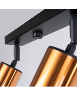 Plafon WINX 4L czarny/miedź Sollux SL.1379