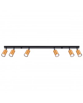 Plafon WINX 6L czarny/miedź Sollux SL.1380