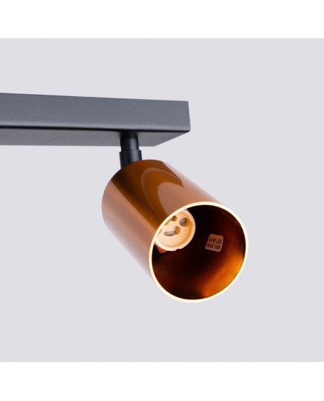 Plafon WINX 6L czarny/miedź Sollux SL.1380