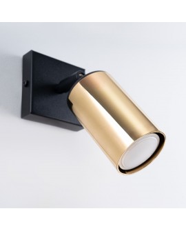 Kinkiet WINX czarny/złoty Sollux SL.1382