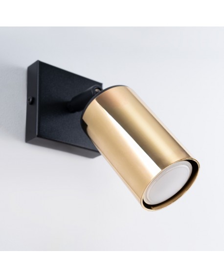 Kinkiet WINX czarny/złoty Sollux SL.1382