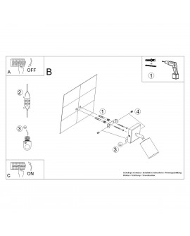 Kinkiet WINX czarny/złoty Sollux SL.1382